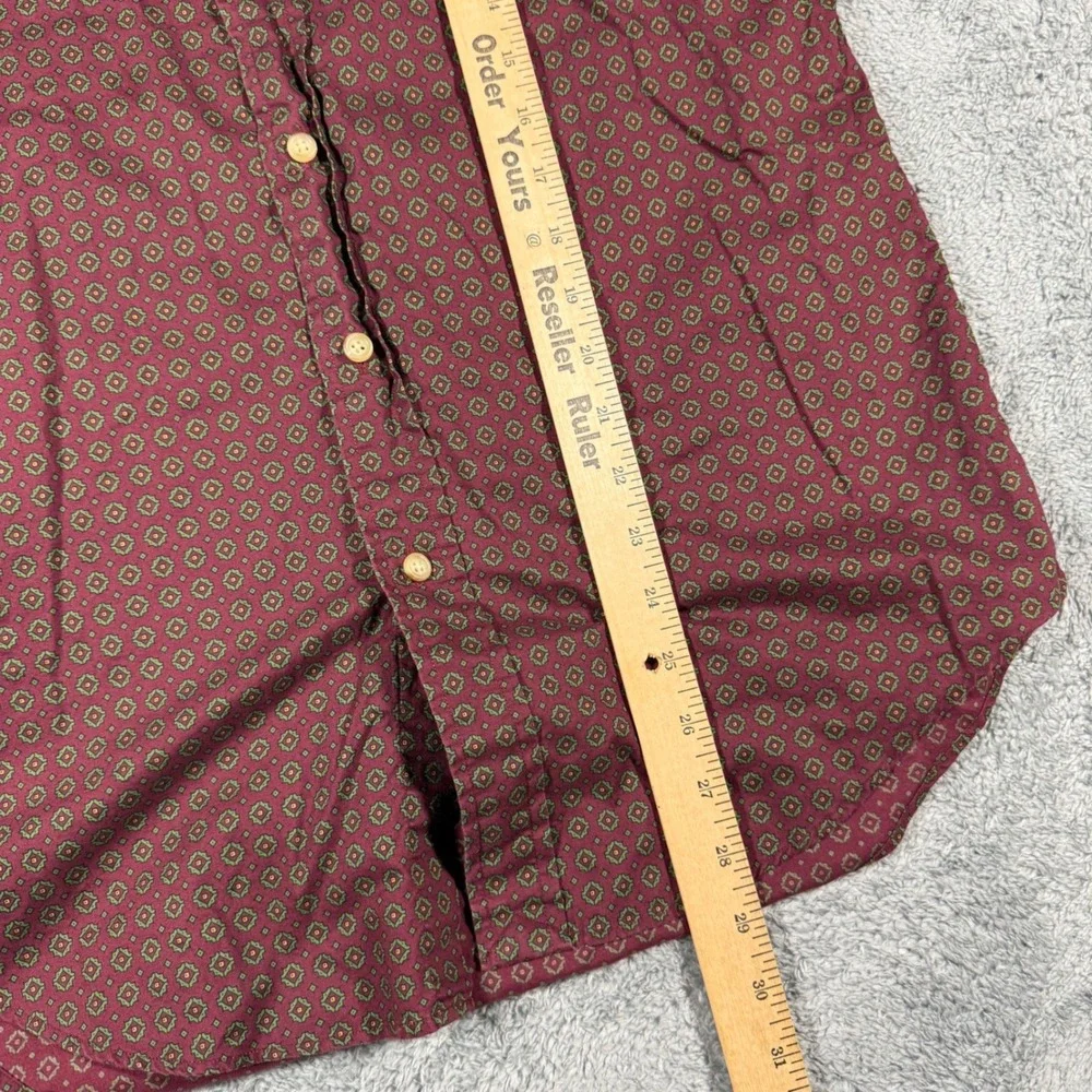 Polo Ralph Lauren Burgundy Geometric All‎ Over Print Button Down Shirt Size S